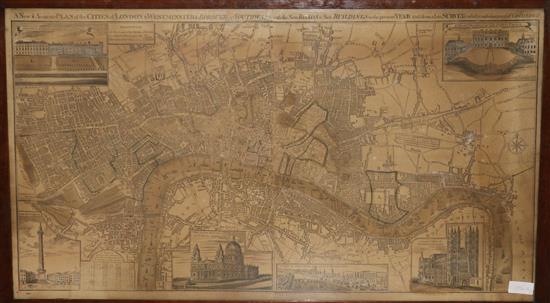 A new and accurate plan of the cities of London and Westminster........publ. by G. Thompson, March 1803 and a chart of English and Fren